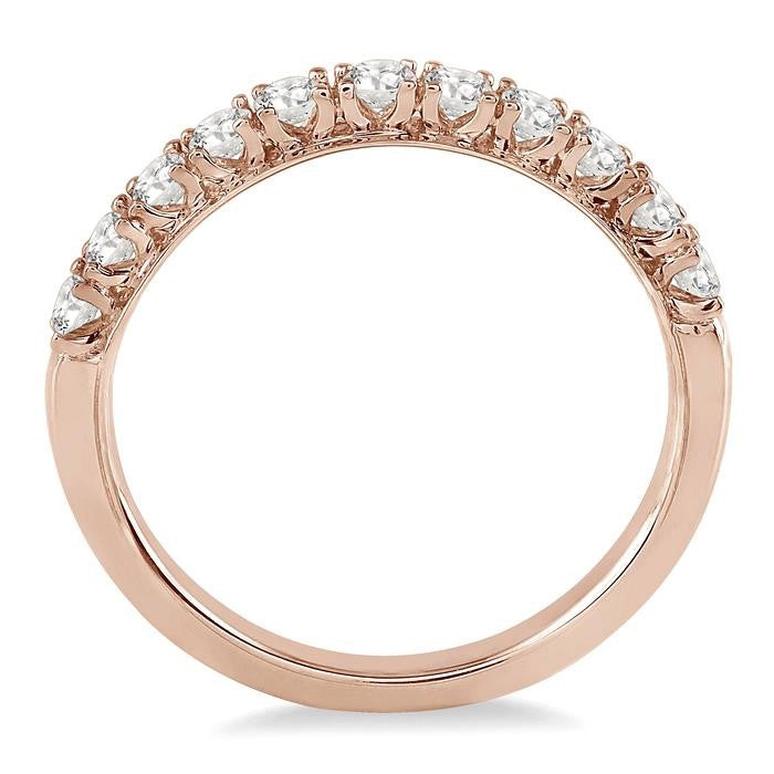 1/2 Ctw Round Cut Diamond Wedding Band in 14K Rose Gold