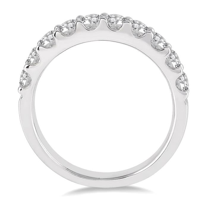 1 Ctw Round Cut Diamond Wedding Band in 14K White Gold