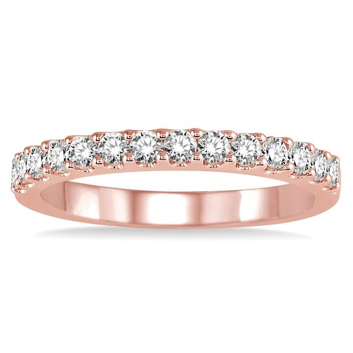 1/2 Ctw Round Cut Diamond Wedding Band in 14K Rose Gold
