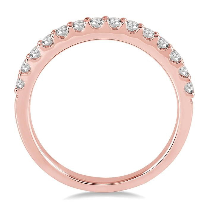 1/2 Ctw Round Cut Diamond Wedding Band in 14K Rose Gold