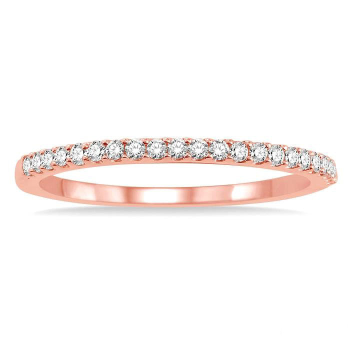 1/5 Ctw Round Cut Diamond Wedding Band in 14K Rose Gold