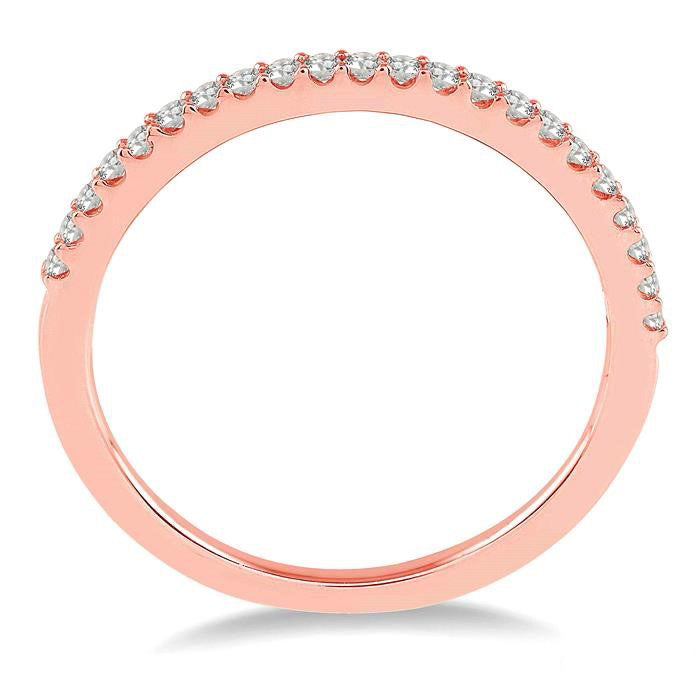1/5 Ctw Round Cut Diamond Wedding Band in 14K Rose Gold