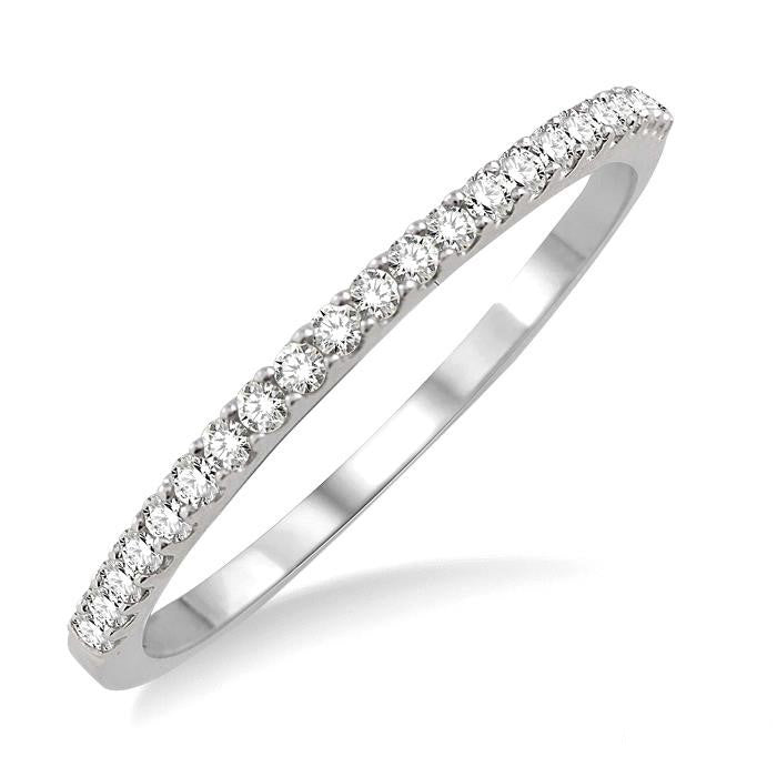1/5 Ctw Round Cut Diamond Wedding Band in 14K White Gold