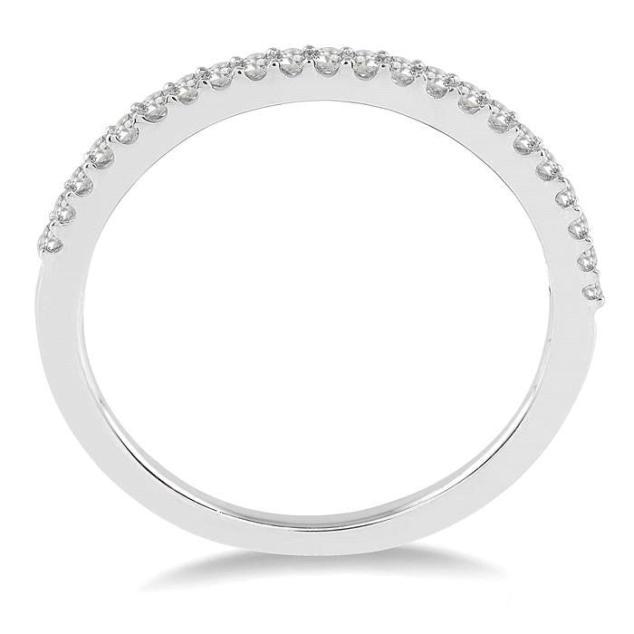 1/5 Ctw Round Cut Diamond Wedding Band in 14K White Gold