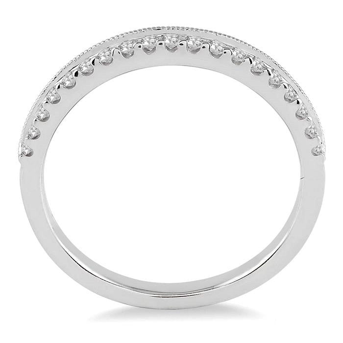 1/4 Ctw Round Cut Diamond Wedding Band in 14K White Gold