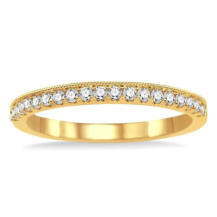 1/4 Ctw Round Cut Diamond Wedding Band in 14K Yellow Gold