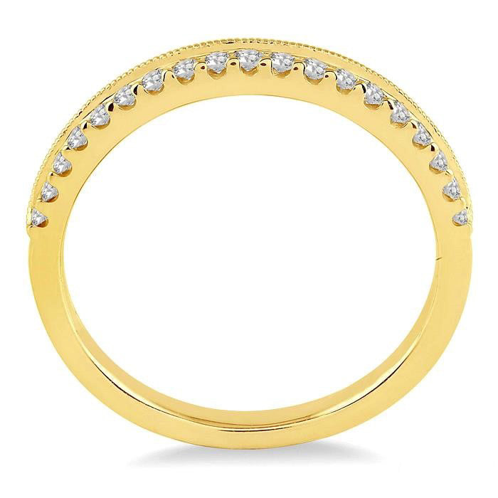 1/4 Ctw Round Cut Diamond Wedding Band in 14K Yellow Gold