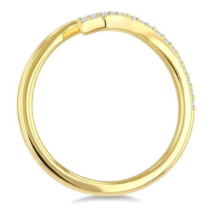 1/5 Ctw Serpent Round Cut Diamond Open Fashion Ring in 10K Yellow Gold