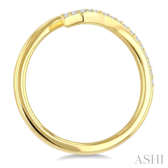 1/5 Ctw Serpent Round Cut Diamond Open Fashion Ring in 10K Yellow Gold