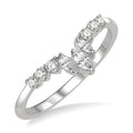 1/3 Ctw Chevron Marquise and Round Cut Diamond Fashion Ring in 14K White Gold