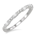 1/3 Ctw Baguette and Round Cut Diamond Wedding Band in 14K White Gold