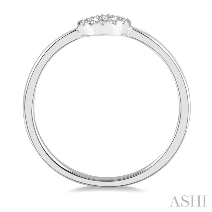1/20 Ctw Cutout Circle Round Cut Diamond Stack Ring in 10K White Gold