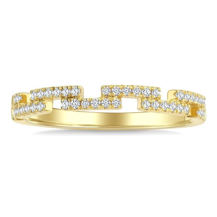 1/6 Ctw Round Cut Diamond Stackable Band in 10K Yellow Gold