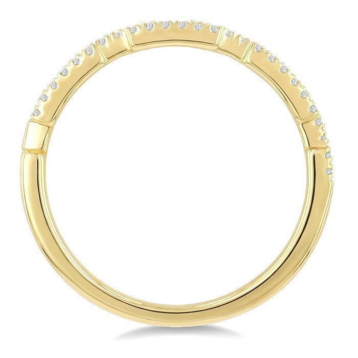 1/6 Ctw Round Cut Diamond Stackable Band in 10K Yellow Gold