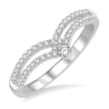 1/4 Ctw Interlocked Twin Chevron Round Cut Diamond Fashion Ring in 14K White Gold