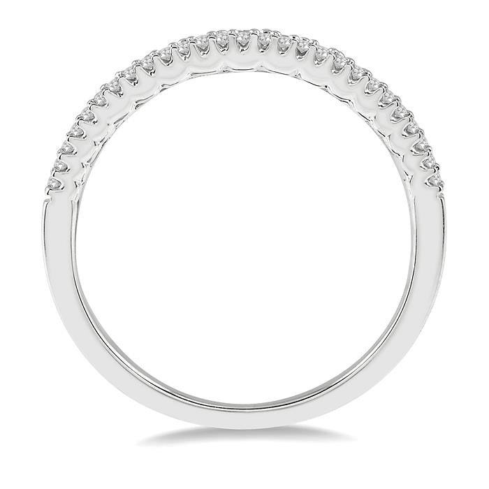 3/8 Ctw Double Row Round Cut Diamond Band in 14K White Gold