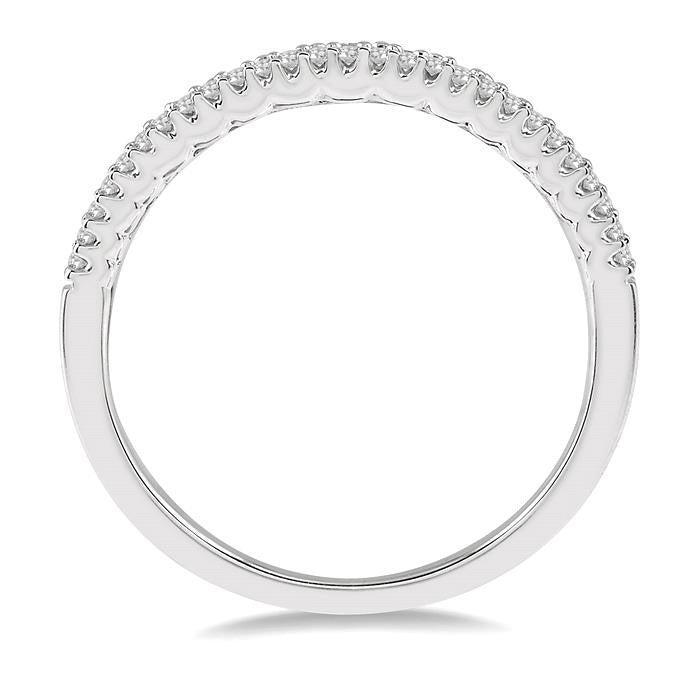 3/8 Ctw Double Row Round Cut Diamond Band in 14K White Gold