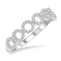 1/4 Ctw Circular Row Round Cut Diamond Stackable Band in 14K White Gold