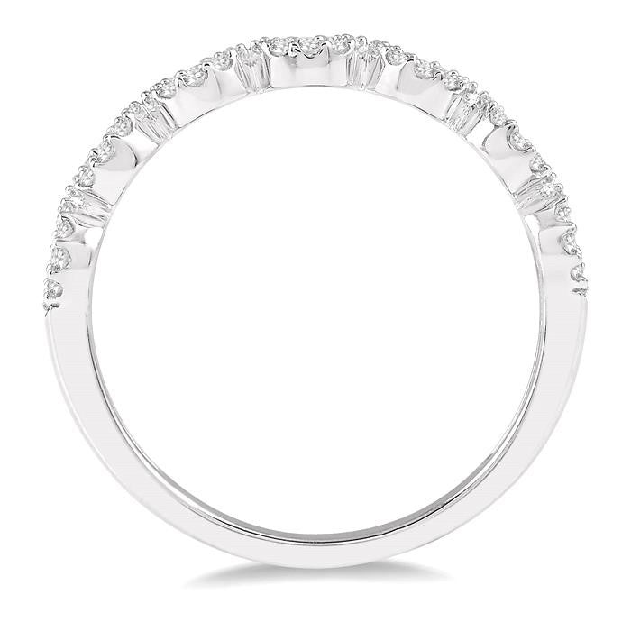 1/4 Ctw Circular Row Round Cut Diamond Stackable Band in 14K White Gold