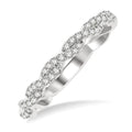 1/4 Ctw Entwined Round Cut Diamond Stackable Twist Band in 14K White Gold