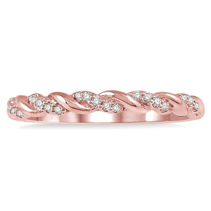 Swirl Stackable Diamond Wedding Band