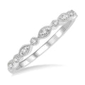 1/10 Ctw Marquise & Circular Mount Round Cut Diamond Stackable Band in 14K White Gold