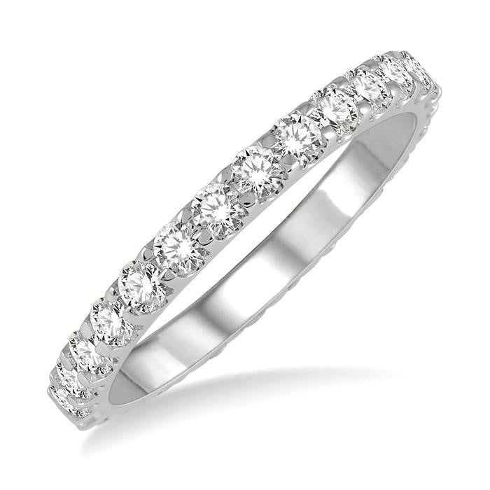 1 Ctw Round Cut Diamond Eternity Band in 14K White Gold