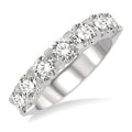 1 1/2 Ctw 7 Stone Round Cut Diamond Wedding Band in 14K White Gold