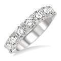 1 1/2 Ctw 7 Stone Round Cut Diamond Wedding Band in 14K White Gold
