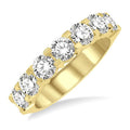 1 1/2 Ctw 7 Stone Round Cut Diamond Wedding Band in 14K Yellow Gold
