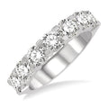 1 1/2 Ctw 7 Stone Round Cut Diamond Wedding Band in 14K White Gold