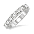 1 Ctw 7 Stone Round Cut Diamond Wedding Band in 14K White Gold