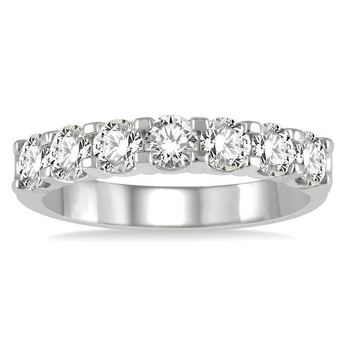 7 Stone Diamond Wedding Band