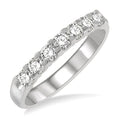 3/4 Ctw 7 Stone Round Cut Diamond Wedding Band in 14K White Gold