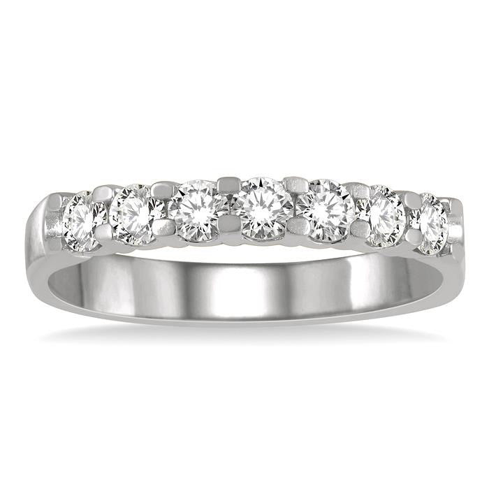 7 Stone Diamond Wedding Band