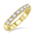 1/2 Ctw 7 Stone Round Cut Diamond Wedding Band in 14K Yellow Gold