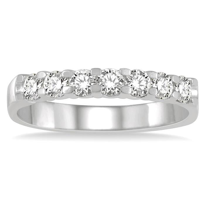 7 Stone Diamond Wedding Band