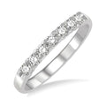 1/3 Ctw 7 Stone Round Cut Diamond Wedding Band in 14K White Gold