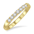 1/3 Ctw 7 Stone Round Cut Diamond Wedding Band in 14K Yellow Gold