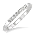 1/10 Ctw 7 Stone Round Cut Diamond Wedding Band in 14K White Gold
