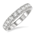 1 Ctw 11 Stone Round Cut Diamond Wedding Band in 14K White Gold