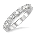 3/4 Ctw 11 Stone Round Cut Diamond Wedding Band in 14K White Gold