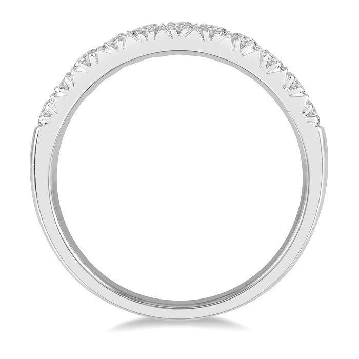 1/2 Ctw 11 Stone Round Cut Diamond Wedding Band in 14K White Gold