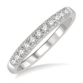 1/4 Ctw 11 Stone Round Cut Diamond Wedding Band in 14K White Gold