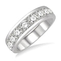 2 Ctw Channel Set 11 Stone Round Cut Diamond Wedding Band in 14K White Gold