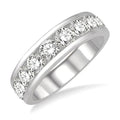 2 Ctw Channel Set 11 Stone Round Cut Diamond Wedding Band in 14K White Gold