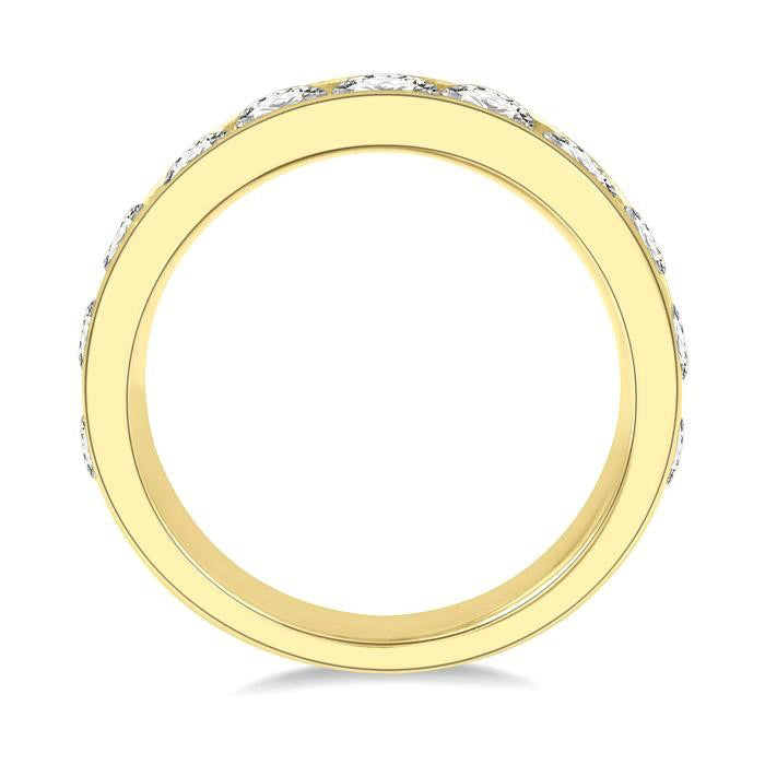2 Ctw Channel Set 11 Stone Round Cut Diamond Wedding Band in 14K Yellow Gold