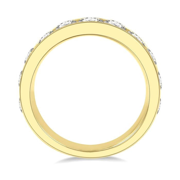 2 Ctw Channel Set 11 Stone Round Cut Diamond Wedding Band in 14K Yellow Gold