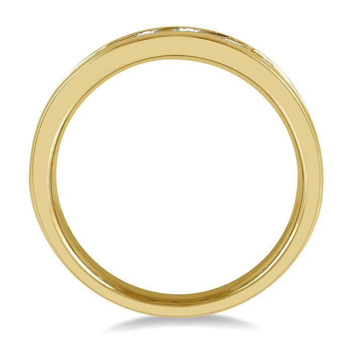 1 Ctw Channel Set 11 Stone Round Cut Diamond Wedding Band in 14K Yellow Gold