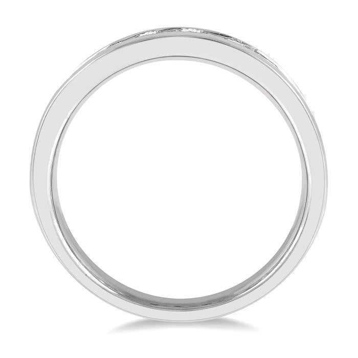 1 Ctw Channel Set 11 Stone Round Cut Diamond Wedding Band in Platinum
